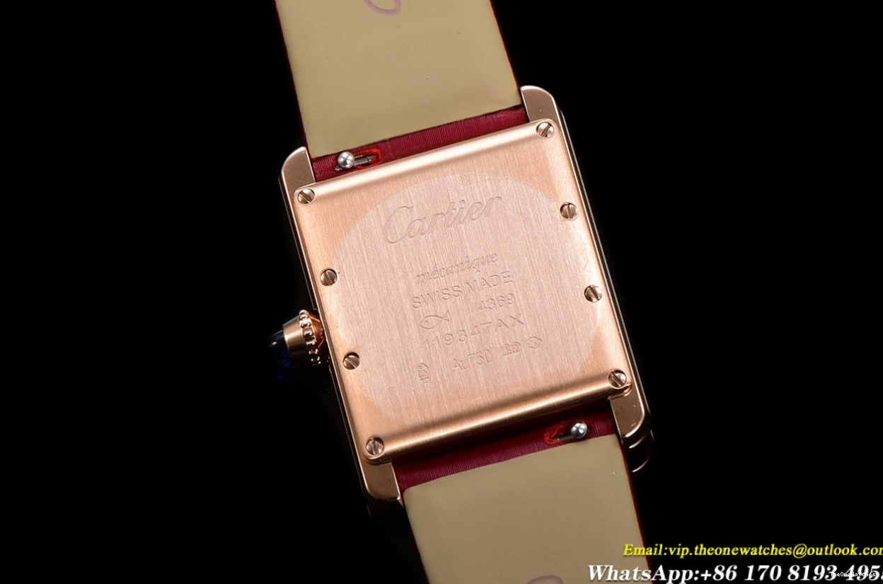 25.5mm F1F White RG Red Dial Quartz - SA Louis Cartier Tank 0106